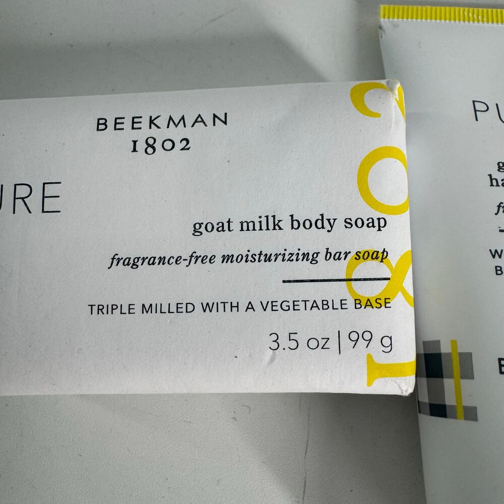 Beekman 1802 Pure Goat Milk Bar Soap 3.5 oz & Goat Milk Hand Cream, 2 oz - NEW